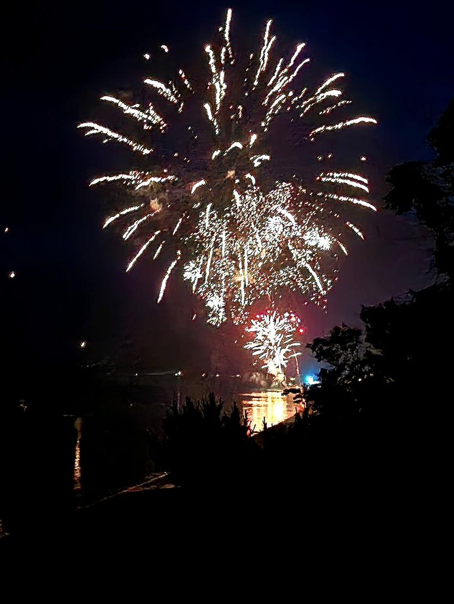 Fireworks over Peconic Bay on the Fourth of July